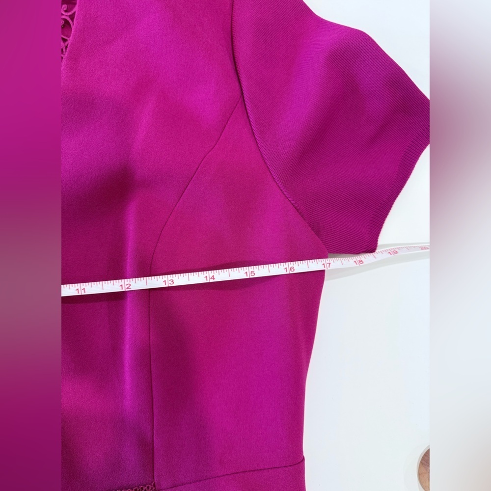 Elie Tahari Saylah Sheath Dress Size 6 Wedding Guest Quiet Luxury Preppy Fuscia - Picture 8 of 11